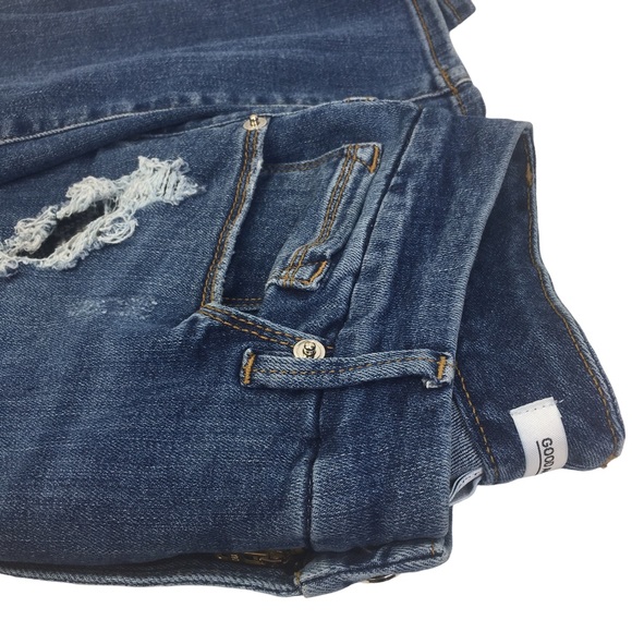 Good American Good Waist Distressed High Rise Jeans with Snake Pockets Size 8/29 - Picture 11 of 11